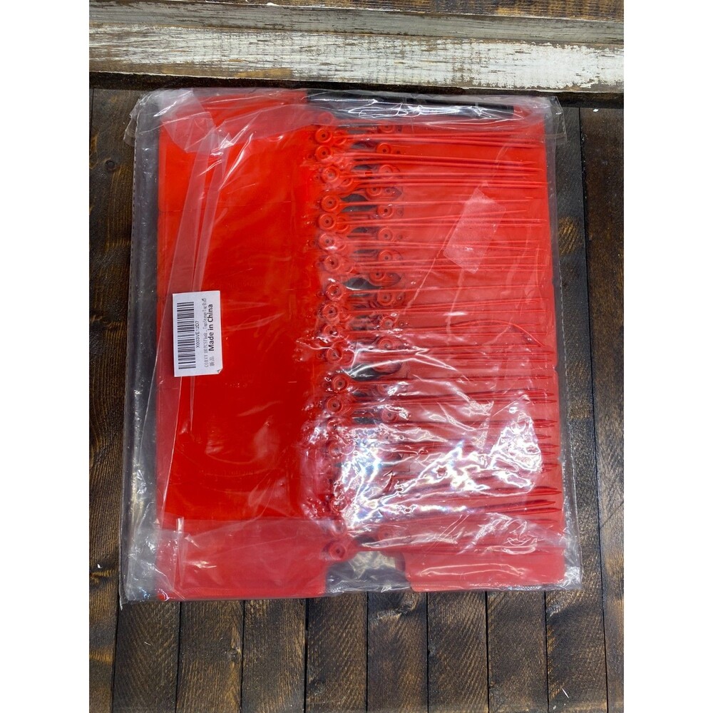 100 Blank Red Plastic Hang Tags For Labeling Bags Keys Inventory Waterproof